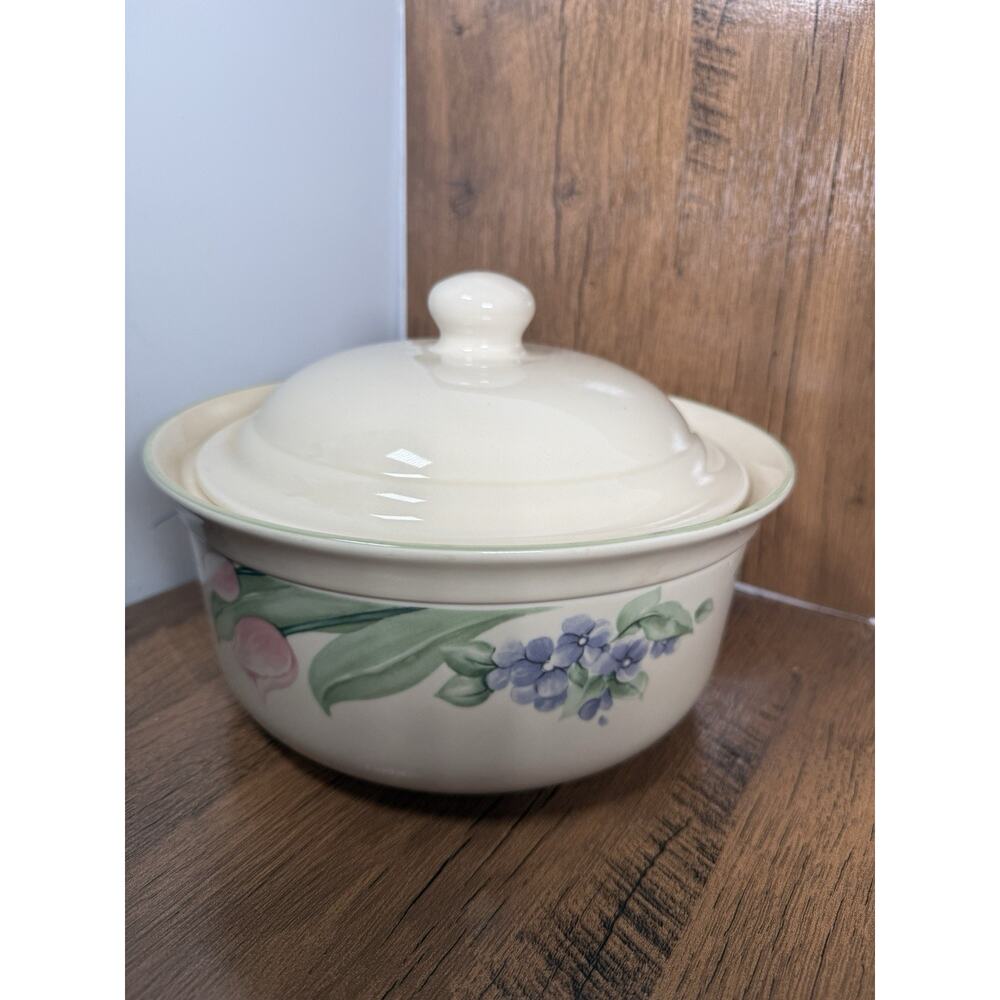 Pfaltzgraff Garden Party 9" Covered Floral Casserole Baking Serving Dish 2 Qt